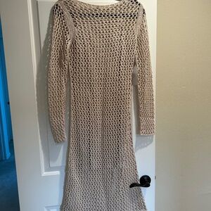 Crochet linen dress